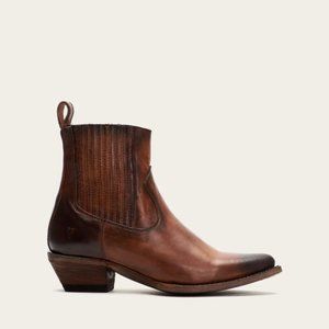 Frye Women's Brown Sacha 70521 Leather Pull On Ankle Chelsea Boot Size 10B